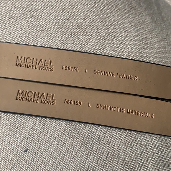 Michael Kors leather 2 belts wear it alone or together brand new with tag - Picture 3 of 4